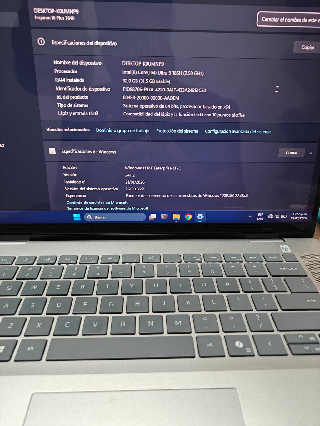 Laptop Dell Inspiron 16 7640 16 Core Ultra 9 185H 32 GB 1TB SSD 16"